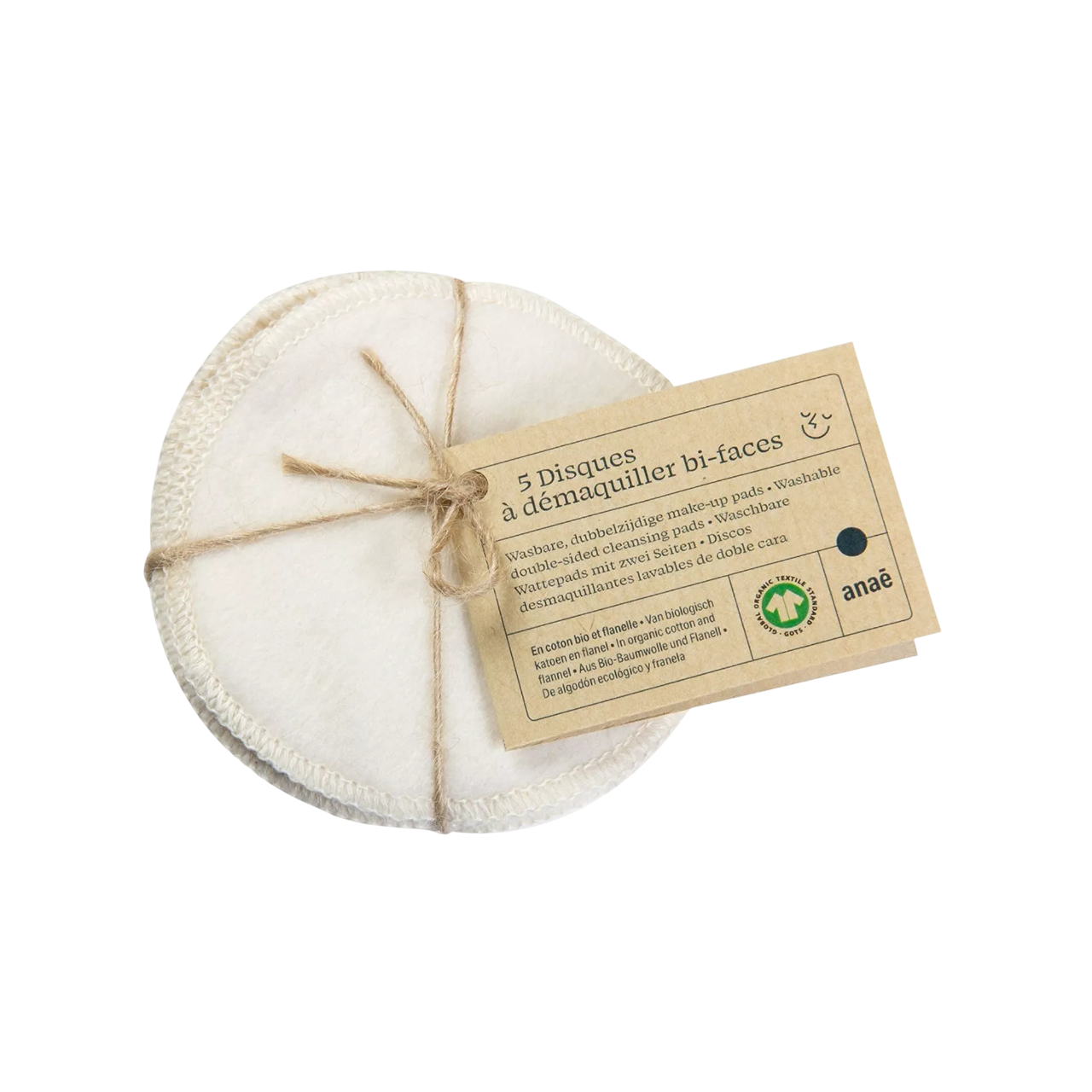 Cotons Démaquillants Bi-faces Lavables (Lot de 5)