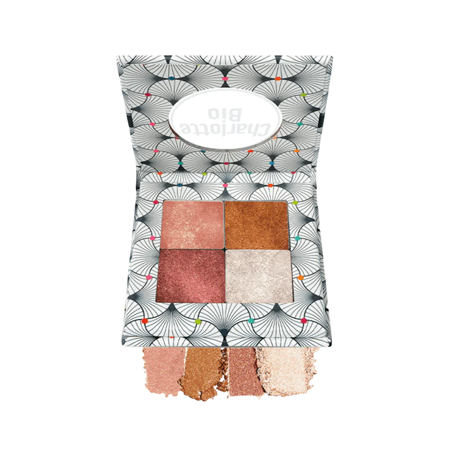 Palette de 4 fards à paupières Bio "GLOSSY GLAM"