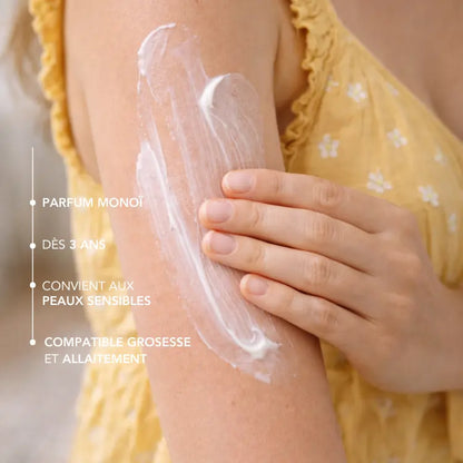 Lait solaire minéral SPF 50 – Parfum Monoï